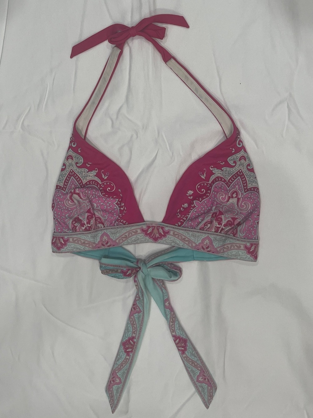 Boho Bandana Print Halter Bikini Top – Size Small
